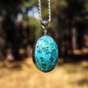 Chrysocolla Round Pendant