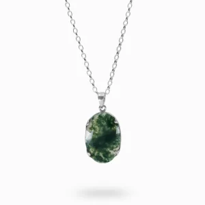 Moss Agate Round Pendant
