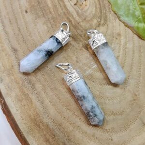 Rainbow Moonstone Pencil Pendant