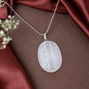 Selenite Round Pendant