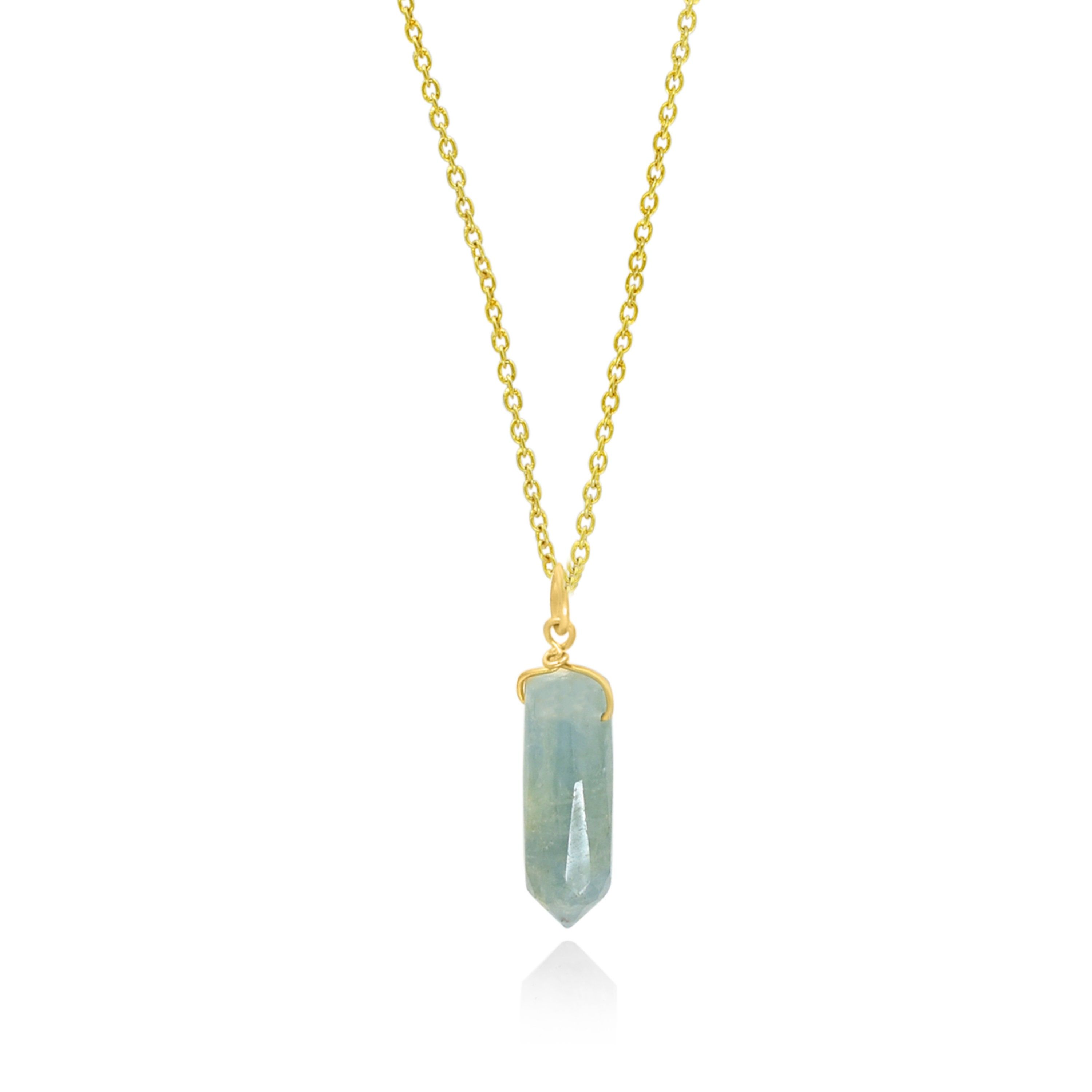Aquamarine Pencil Pendant