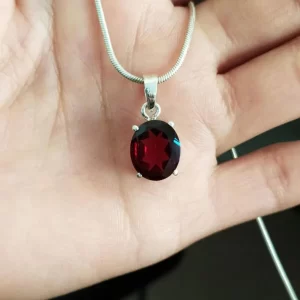 Red Garnet Round Pendant